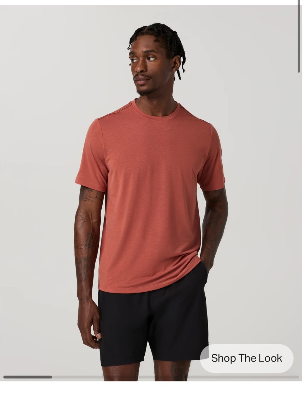 Vuori Current Tech Tee Men's Short Sleeve T-Shirt Size M Spice Solid Crew Neck